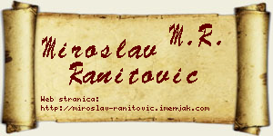 Miroslav Ranitović vizit kartica